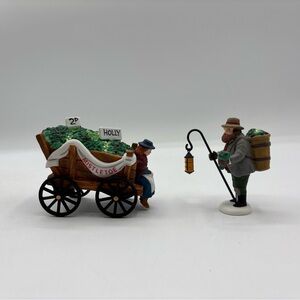 Department 56 1995 Vintage HVC Chelsea Market Mistletoe Monger & Cart 5826-2